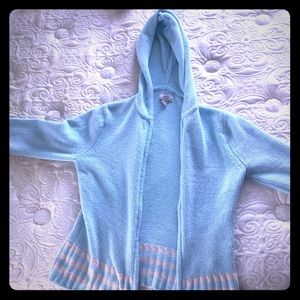 Pale Blue Sweater With White Accents